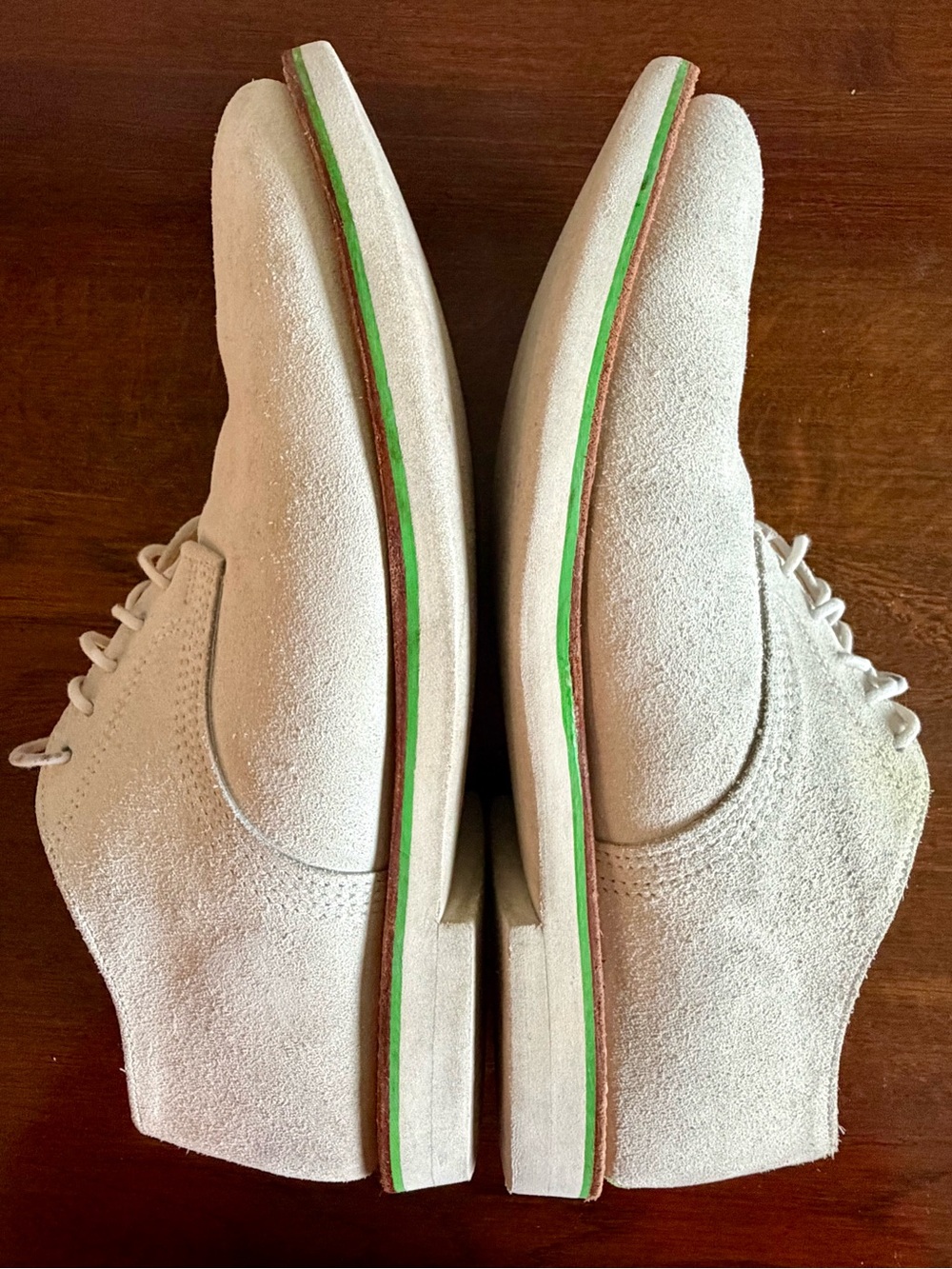Walk-Over Men’s Custom White Cream Buck Suede “Derby Classic” Style Shoes 11 M - Picture 6 of 12